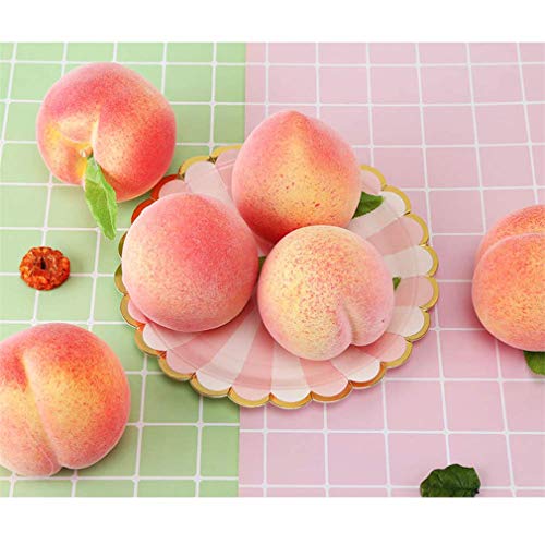 Image of Ulalaza 12Pcs Fake Peach Artificial Fruits Model Lifelike Peaches Home House Kitchen Party Decoration Desk Ornament