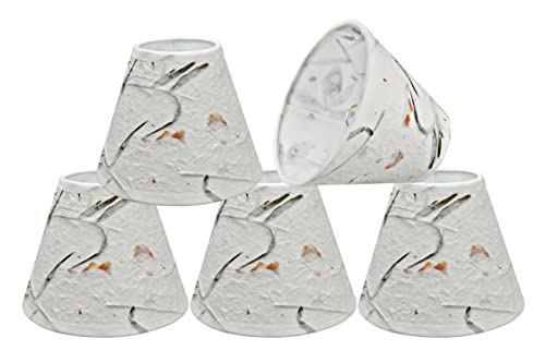 Image of Aspen Creative 32115-5A, Empire Clip-On Chandelier Lamp Shade, Off-White, 3 inch Top x 6 inch Bottom x 5 inch Slant Height, Set of 5