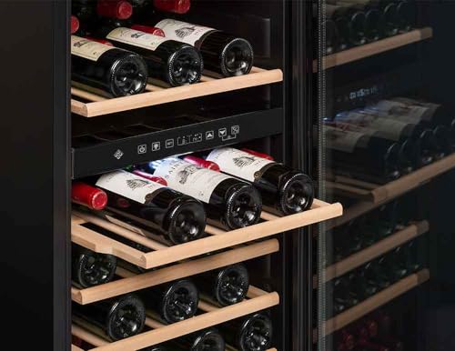 La Sommeliere - Weinkühlschrank ECS81,2Z, 75 Flaschen, 2 Zonen Temperier-Servier-Weinschrank, Glastür aus UV-undurchlässigem Glas, Temperaturbereich von 5°C bis 20°C, freistehend