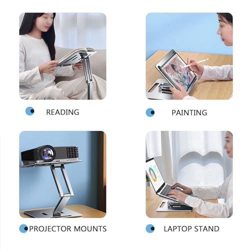Supporto per computer portatile in metallo, regolabile, per notebook, tablet, libri di testo, ricette e riviste, con presa di calore