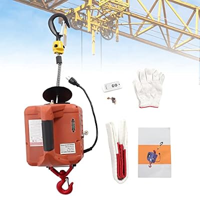 XUANIIIL 1100lbs 3-in-1 Electric Hoist Winch, 25ft Max Lifting Height, Large Capacity 110V 1500W Portable Electric Winch with Lifting Strap, Remote Control Crane Lift Engine (1100 LBS, Wireless)