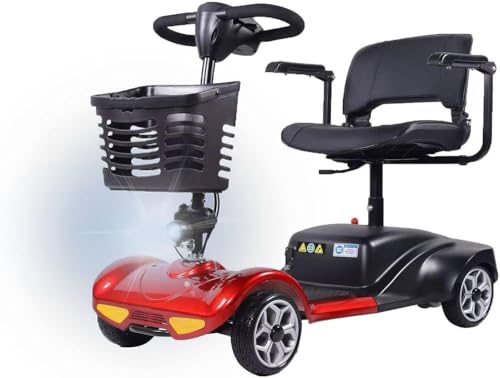 Portable Mobility Scooter Electric Mobility Device Airline Friendly Mobility Chair 20 KM Battery Reflectors Basket Headlight 250W Powerful Motor Flip Up Arm Rest