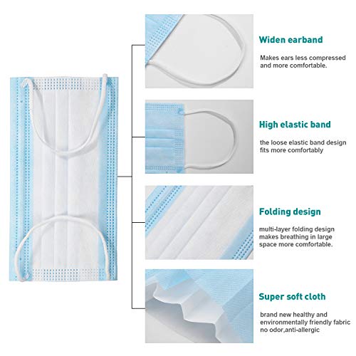 image for Effacera Disposable 3-Ply Face Mask Antiviral Medical Surgical Mask wi