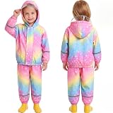 Baogaier Mädchen Regenanzug Wasserdicht Regenjacke und Regenhose 5-6 Jahre