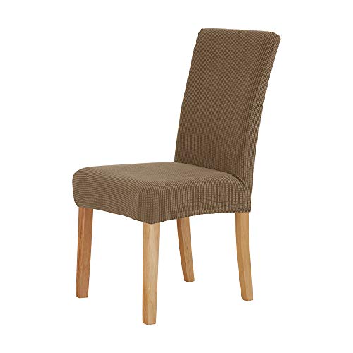Deconovo Fundas para Sillas Elástica Lavables Comedor Asiento Cubre para Banquete Boda Fiesta Extraíble 6 Piezas Marrón
