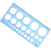 Plastic Circle Stencil Template - Multi-Function Circle Template for Drawing, Drafting Tools - Blue