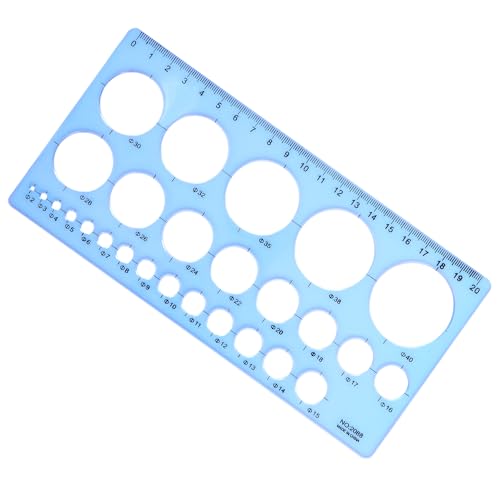 Plastic Circle Stencil Template - Multi-Function Circle Template for Drawing, Drafting Tools - Blue