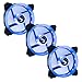Suranus Kit 3 Ventilateurs PC 120 mm LED Bleu su-q12025fa 3 + 4 Broches 1200RPM 12 cm Set 3 x Ventilateur Pack