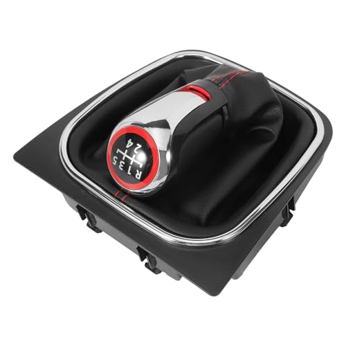 FanPaYY Palanca de cambio de 5 velocidades, compatible con VW Golf 6 Golf 5 A5 MK5 GTI GTD R32 2004 08 Scirocco 2009 2014 rojo Palanca de cambio