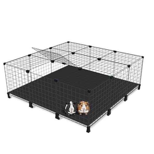 Cercado Gaiola para Porquinho da Índia Coelho 120x120cm com Teto e Forração em Polionda Cercadinho P