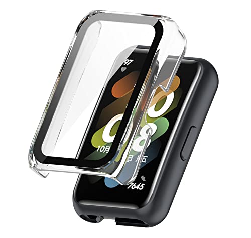 SHEAWA Huawei Band 7/6�p�P�[�X �J�o�[ PC+�����K���X�t�B���� Watch Fit mini �S�ʕی� 9H�d�x �ی�P�[�X �ی�J�o�[ �ϏՌ� �A�N�Z�T���[ (����)