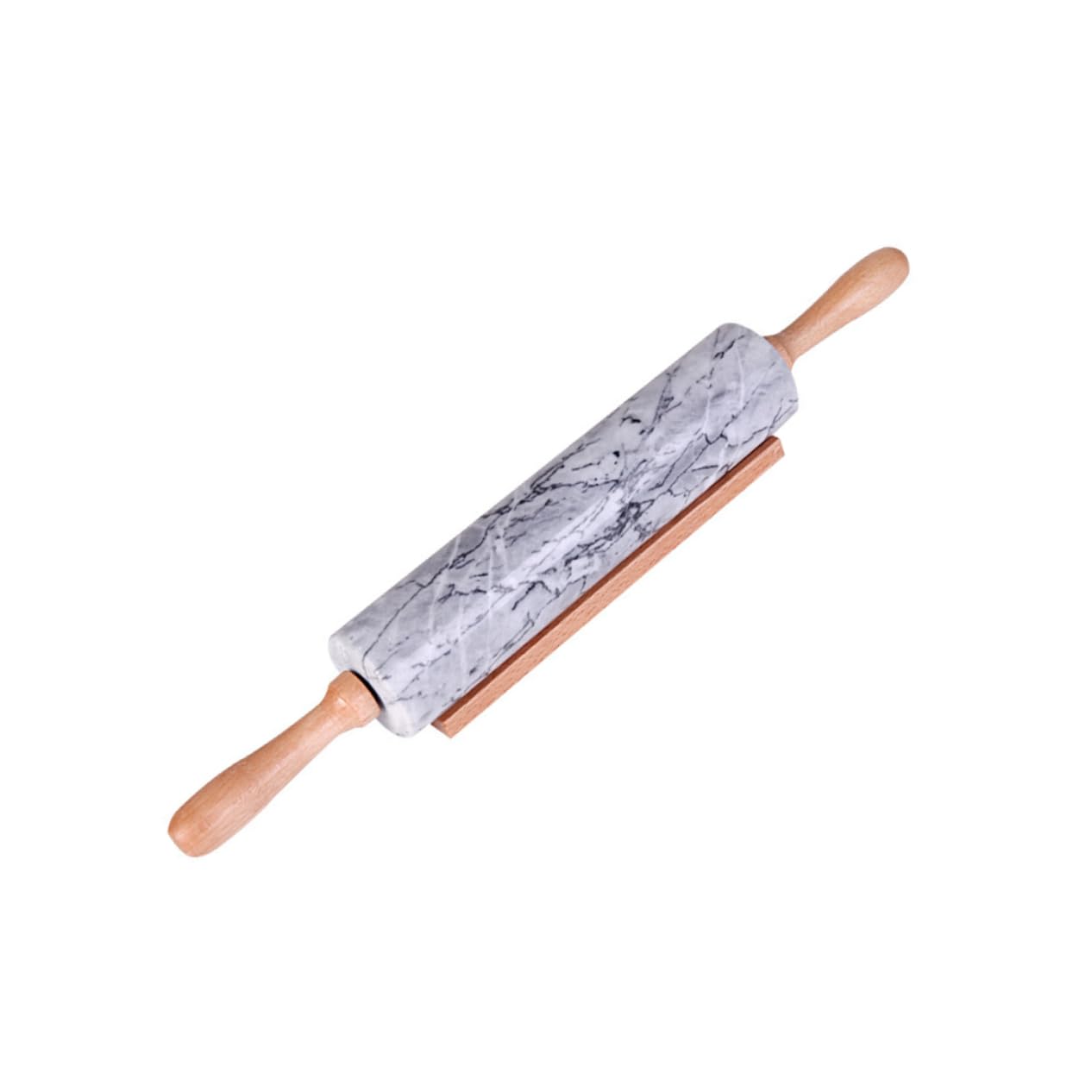 ULTECHNOVO Nudelholz Einfaches Design aus Marmor mit Holzgriff Praktisches und Multifunktionales Backzubehör für Küche und Handgemachte Nudeln