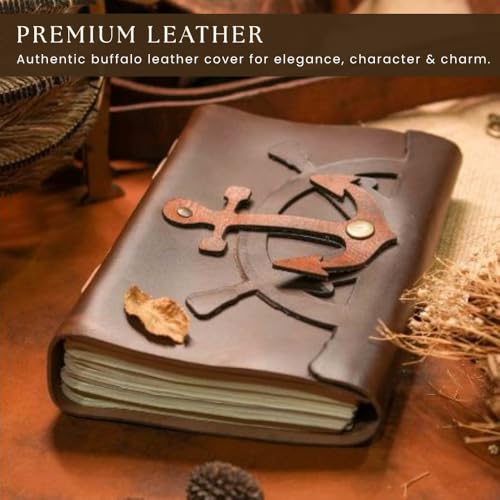 Image of Leather Journal Notebook Handmade Writing Journal Leather Diary 9X6, Travel Scrapbook, Sketchbook, Planner & Gift for Men & Women (DARK BROWN)