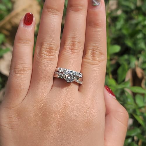 DovEggs Moissanite Engagement Ring for Women,Moissanite Wedding Ring,1.5 Carat Round Cut Color F-G-H Anniversary Wedding Ring 14K Gold QUALITY Sterling Silver4