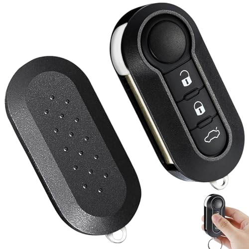 Coque Télécommande Fiat 500 - Boîtier De Remplacement 3 Boutons Pour Clé, Compatible Panda, Punto, Ducato