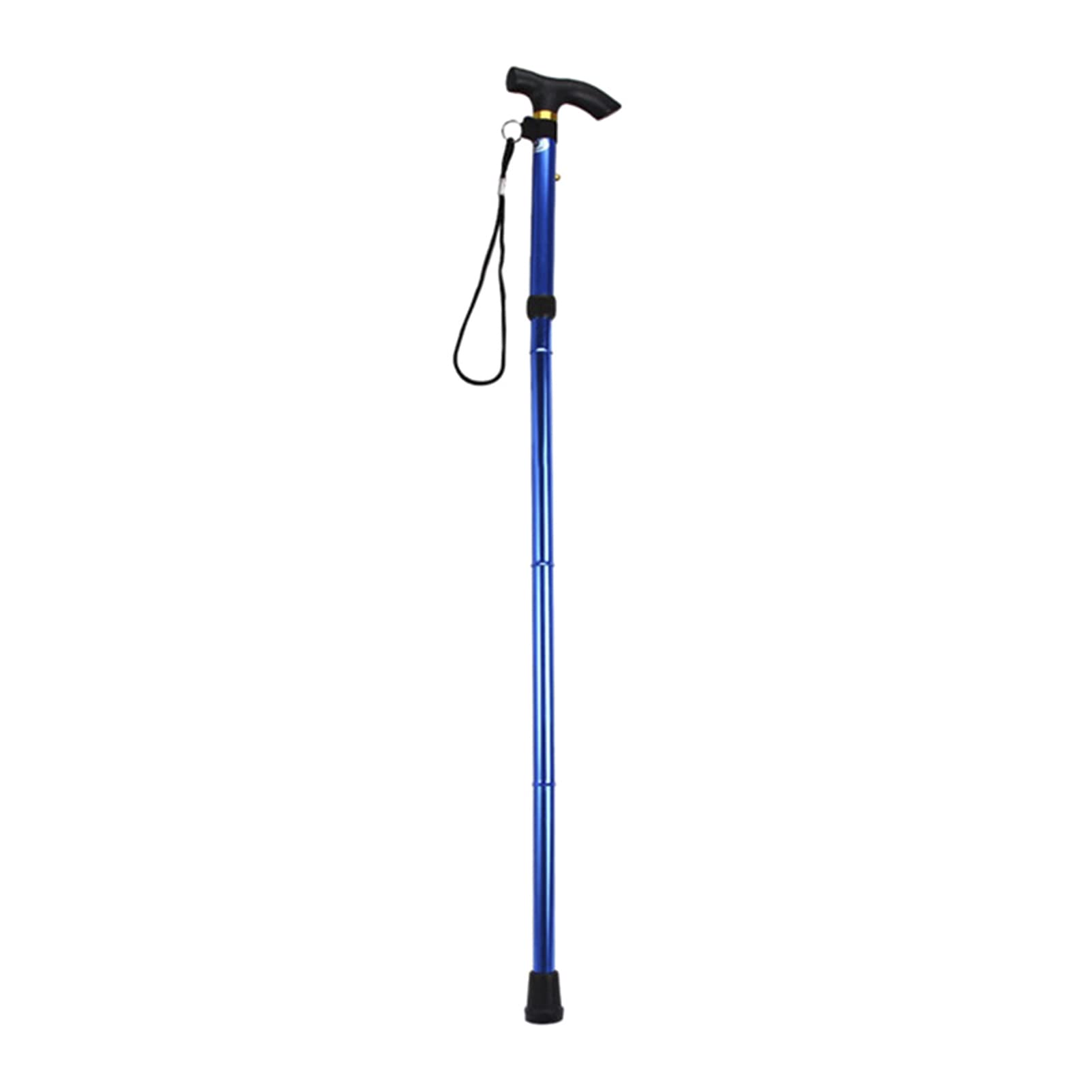Pepisky Aluminium Alloy Folding Cane Portable Hand Walking Stick Trekking Hiking Sticks Non-slip 4 Section Adjustable Canes with Comfortable Handle