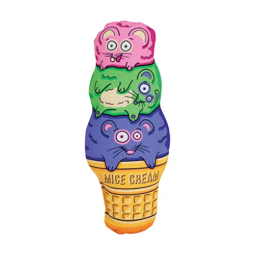 Petmate Fat Cat Kitty Kickz Mice Cream Cone Cat Toy #TOP16