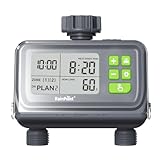 RAINPOINT 2 Zone Smart Water Timer for Garden Hoses - Lawn Sprinkler Timers with Up to 3 Preset Programs, Rain Delay Sensor, Smart Water Hose Timers, Drip Irrigation Timer for Garden Watering System