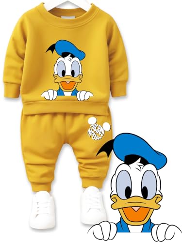 Image of Minicult Kids Cotton Co-ords Full Sleeve Sweatshirt and Pant Set with Character Print