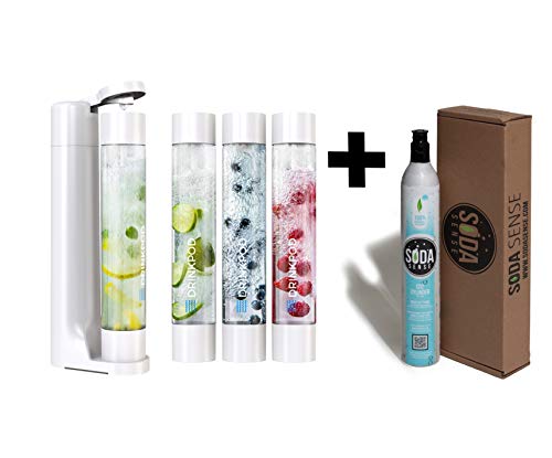 FIZZpod Soda Maker With CO2 Cylinder- Fizzy Drink Machine with 3 PET Bottles