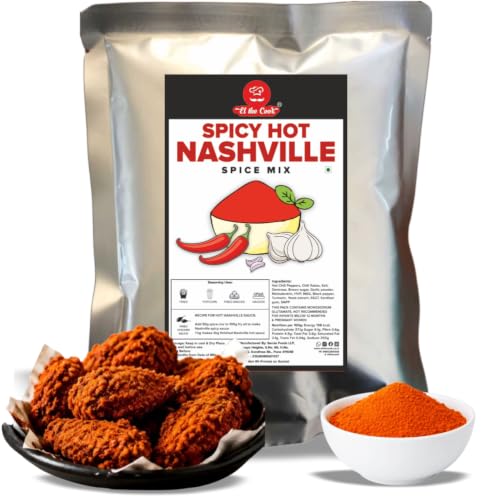 Image of EL The Cook Hot Nashville Spice Mix & Seasoning 500g | Make instant Nashville Hot sauce | For Fries, Pasta, Burgers, fried Chicken | Veg, FSSAI