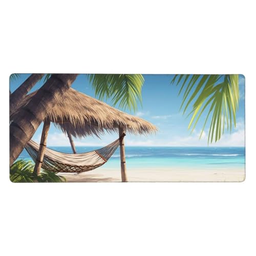 Alfombrilla De Ratón （900 x 500 x 3 mm） Playa Alfombrilla De Ratón Extendida De Gran con Base De Goma Antideslizante, Mejora La Precisión Y La Velocidad, Lavable, para Gamers, Pc Y Portátil N3173