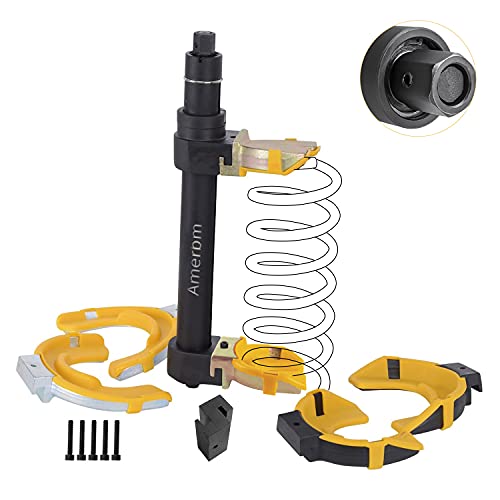 Amerbm Spring Compressor Tool Macpherson Interchangeable Fork Strut Coil Extractor Tool Set With Safety Guard (Overload Protection Device) And Carrying Case Allow The Use Of Impact Wrenches #TOP5