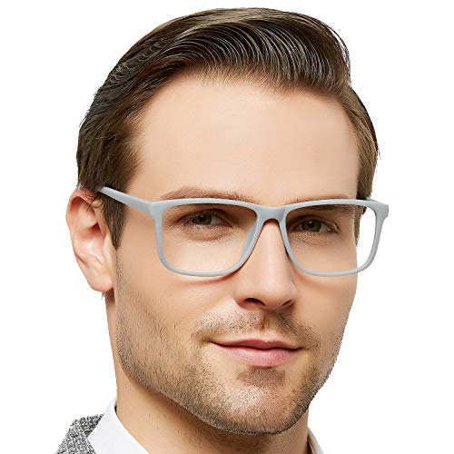 Image of OCCI CHIARI Men Computer Glasses Eyewear Hinge Oversized Eyeglasses Blue light filter (D-Blue)