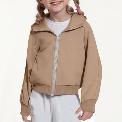 Girls Zip Up Hoodie Oversized Cute Long Sleeve Full Zip Sweatshirts Cute Fall Fleece Jacket Lightweight Sweater Pocket2