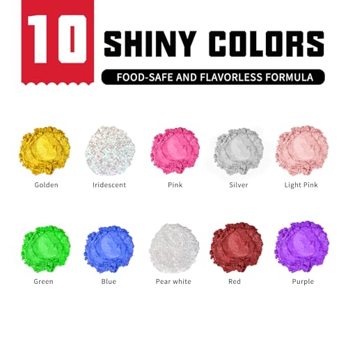 HomeHere Edible Luster Dust Food-Grade Glimmer Powder Glitter for Cake Decorating 8g, Edible Sprinkle Glitter for Cocktails Drinks Baking Candy Dessert Chocolate Vegan Tasteless