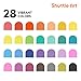 Shuttle Art 28 Colors Fabric Markers, Shirt Permanent Markers for Clothes Sneakers Jeans with 11 Stencils 1 Fabric Sheet, Fabric Pens for Kids Adult Painting Writing