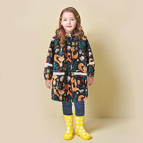 Little Girls Raincoat Cartoon Print Windproof Outwear Hooded 211Y Trench Coat Cartoon Panda Prints Hoodies3