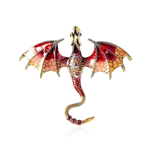 Image of Vintage Punk Dragon Animal Brooch - Domineering Flying Dragon Personality Clothing Accessories for Men and Women