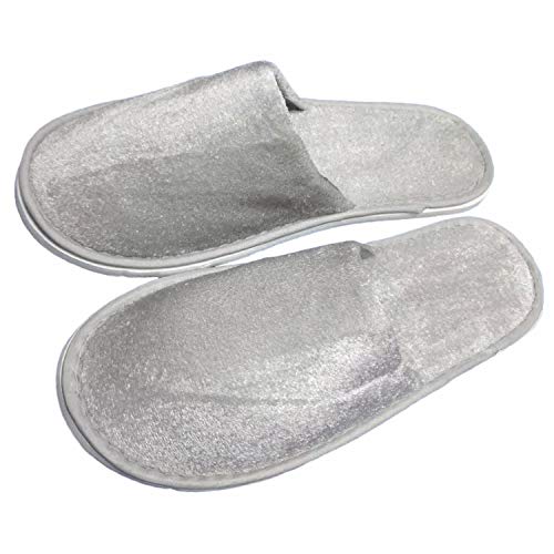 5 Pair of Close Toe Breathable Slippers, Spa Slippers for Guests, Hotel, Travel, Unisex Universal Size Washable and Non-Disposable