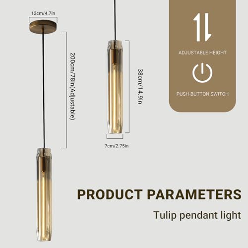 Image of Pendant Lights Kitchen Island Pendant Lights Pendant Light fixtures Kitchen Pendant Light pendent Light 15 inch Amber Crystal lampshade Island Pendant Lights for Kitchen