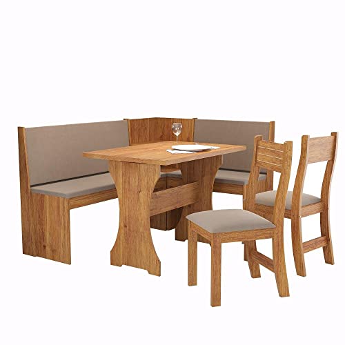 Conjunto Canto Alemão com 2 Cadeiras Rock Viero Mel/flaxen