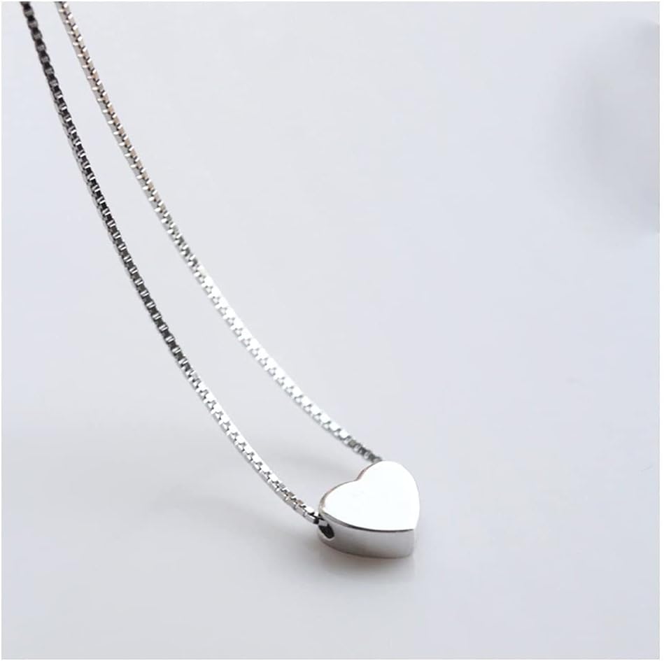Tiny Minimalism Floating Dainty Small Heart Necklace 17.5" - Image 6