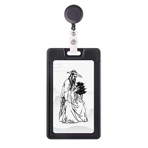 Étui pour badge Dao Religion rétractable anti-perte encre de Chine