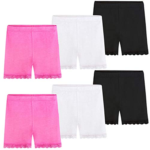 KEREDA Pantalones Cortos Niñas Leggings Short Pantalón Algodón Deportivos Bicicleta cómodo 2-10 años Pack de 6, Mixto 1 8-10 años Cover