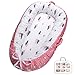 Infant Support Cushions | Baby Lounger | Organic Cotton Infant Lounger | Reversible, Adjustable & Portable Floor Lounger | Supervised Use | Soft, Breathable, Washable Cover (Pink)