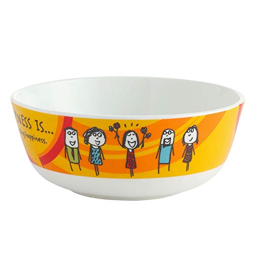 Clay Craft Ceramic Happiness Is Snack/Cereal Bowl, Multicolour, Set Of 4 4