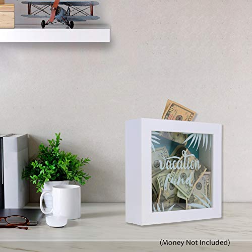 Lawrence Frames Vacation Fund Shadow Box, 8X8, White #TOP2