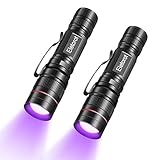 UV Taschenlampe LED Handlampe Schwarzlicht, Detektor für Falsche Papiergeld oder Eingetrocknete Urin Flecken, 2 Pack