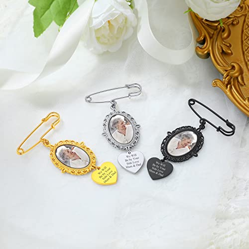 Supcare Personalized Wedding Bouquet Charm Oval Bridal Photo Pins Walk Down Stainless Steel Memorial Picture Brooch Pin Gifts For Mum Nanny Granny #TOP6