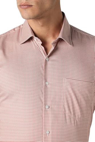 Image of Van Heusen Formal Checkered Shirt for Men| Premium Cotton| Full Sleeves| Slim Fit |Breathable Fabric