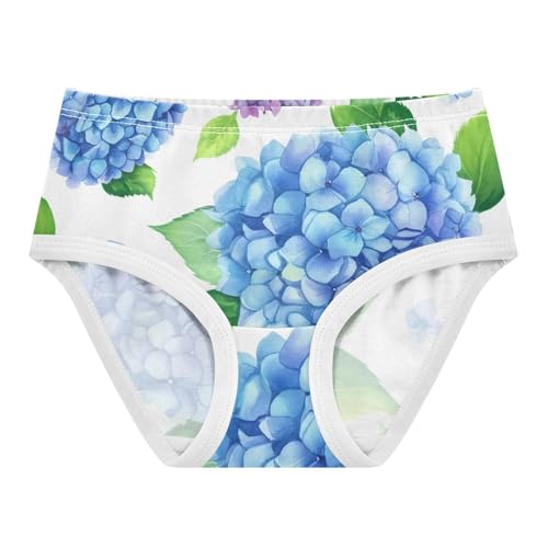 Florals Toddler Underwear Floral 2t Cotton Little Girl Panties Blue Purple Hydrangea Flowers Kids Briefs Undies