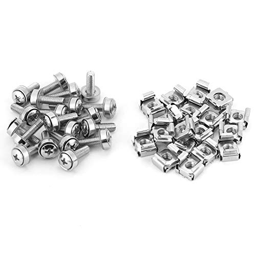 Set Di Dadi A Gabbia For Viti A Clip Di Montaggio Bulloni Di Montaggio Foro Quadrato For Rack Del Server Viti A Rondella Metrica Hardware M4 M5 M6 M8 (Color - Foto 2