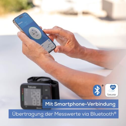 Beurer BC 54 Handgelenk-Blutdruckmessgerät mit Inflation-Technologie, farbiger Risiko-Indikator...