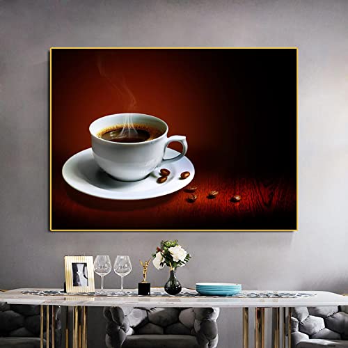 Peinture Toile Grain De Café Tableaux Cuisine Moderne Affiches et Impressions Déco Restaurant