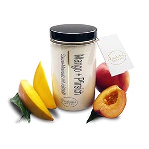 Sauna zout peeling – mango perzik 400g – zeezout m. jojoba-olie vitamine E Body Scrub – douche- en lichaamspeeling voor alle huidtypes – veganistisch – zonder parabenen